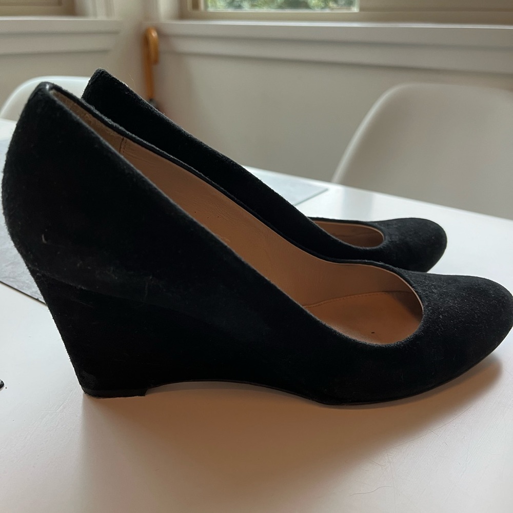 J.Crew Black Suede Wedge Pump size 7.5